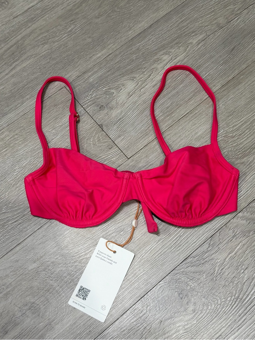 Quince Italian Hot Pink Underwire Bikini Top